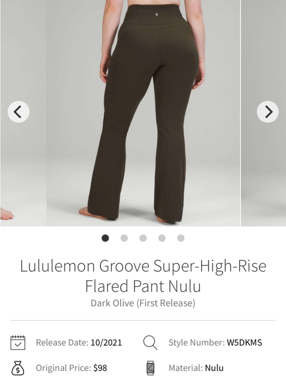lululemon athletica Super-High-Rise Flared Pant in Dark Olive